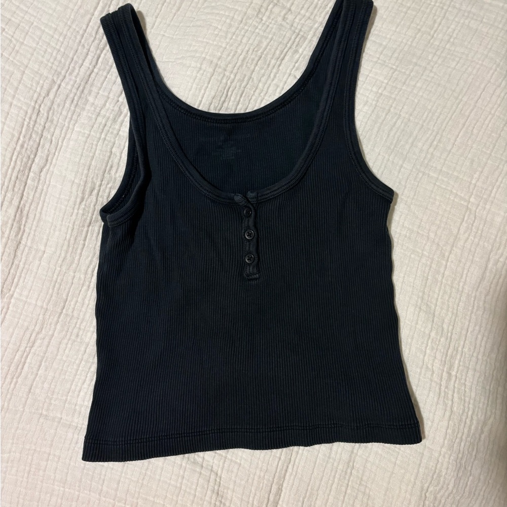 Brandy Melville Ribbed Button-Up Tank